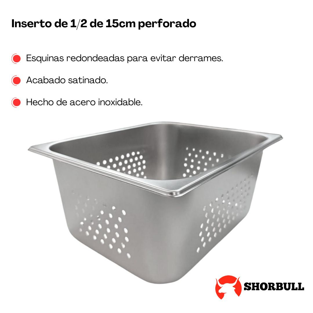 Inserto Acero Inoxidable Perforado 1/2 de 15 cm