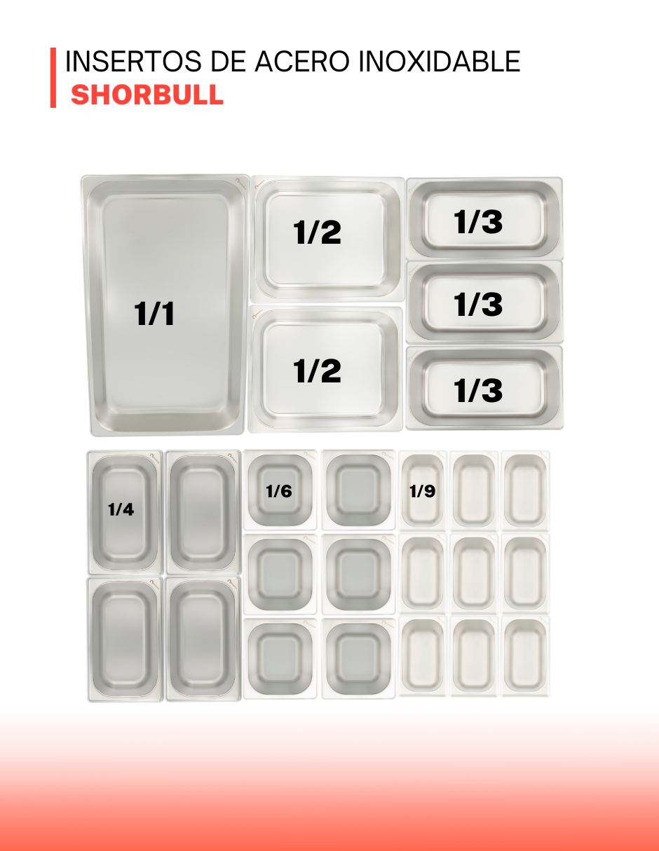 Inserto Acero Inoxidable 1/4 6.5cm con tapa
