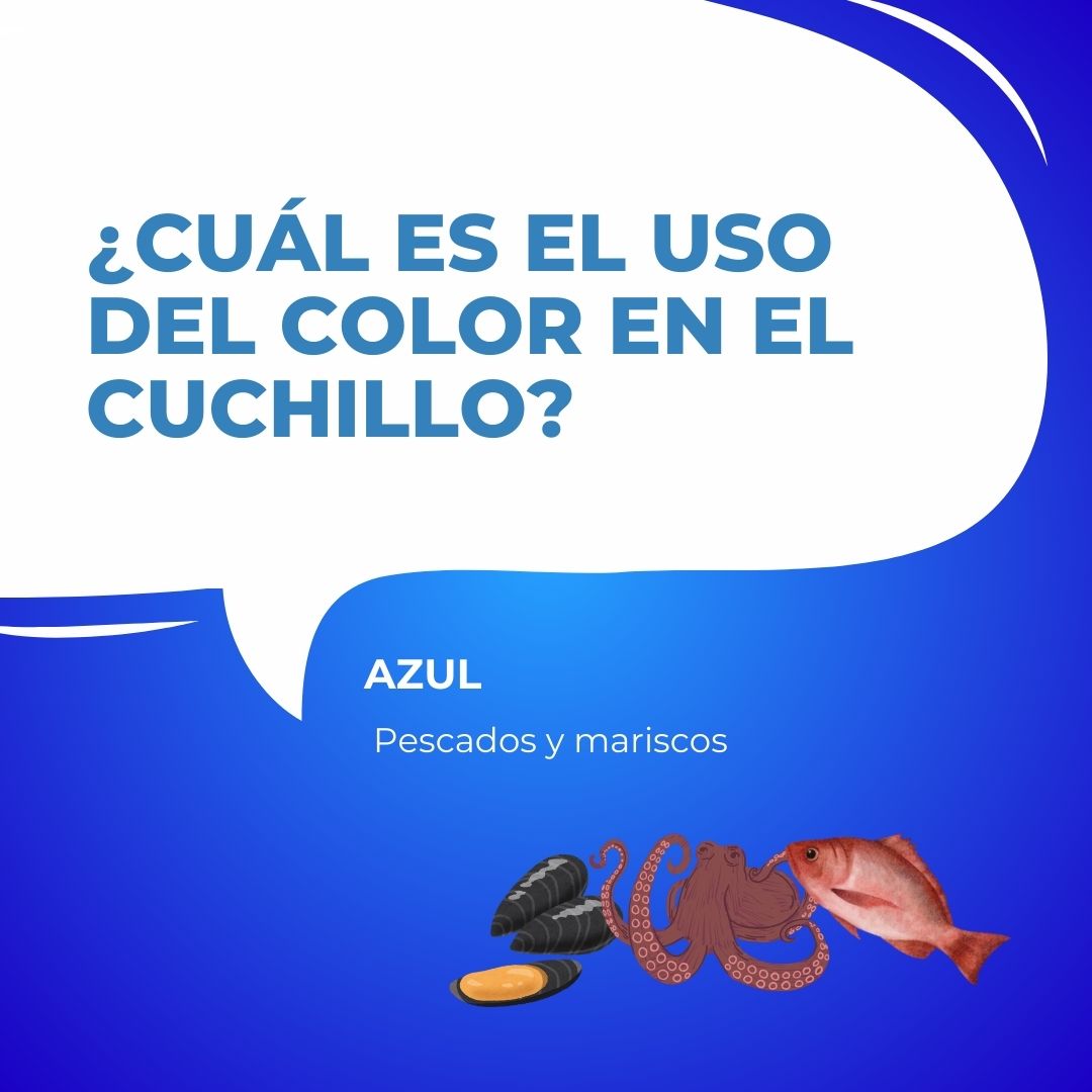 Cuchillo Chef 12 inch Hoja Acero Inoxidable Mango Ergonómico Color Azul.
