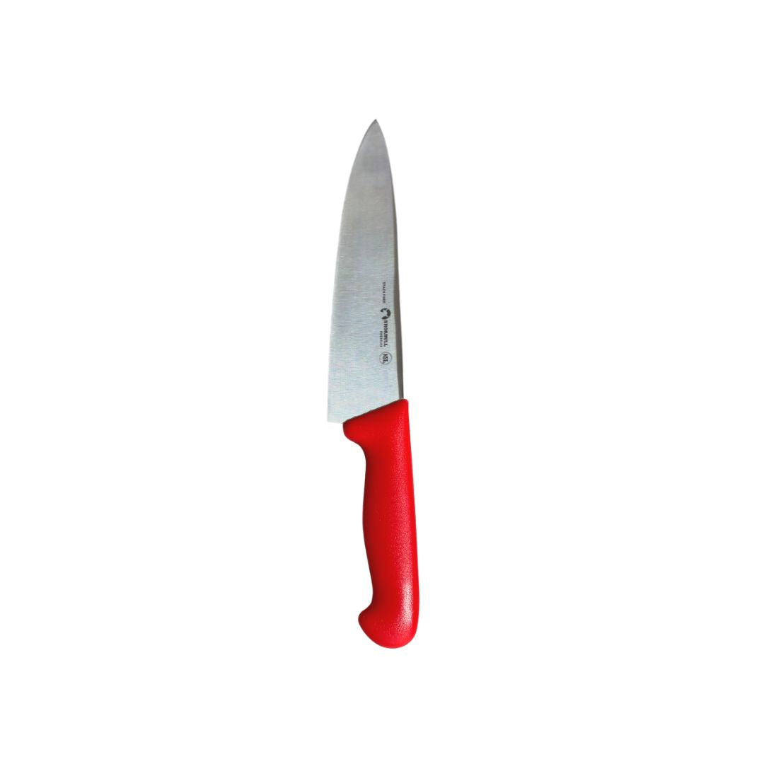 Kit de 3 cuchillos para Chef 10 inch Hoja Acero Inoxidable Mango Ergonómico Color Azul, rojo y blanco