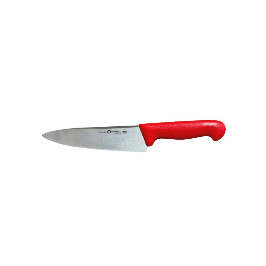 Cuchillo Chef 10 inch Hoja Acero Inoxidable Mango Ergonómico Color Rojo