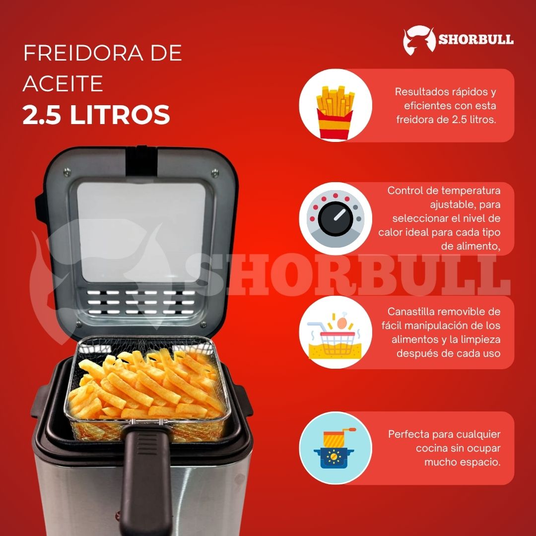 Freidora eléctrica 2.5L