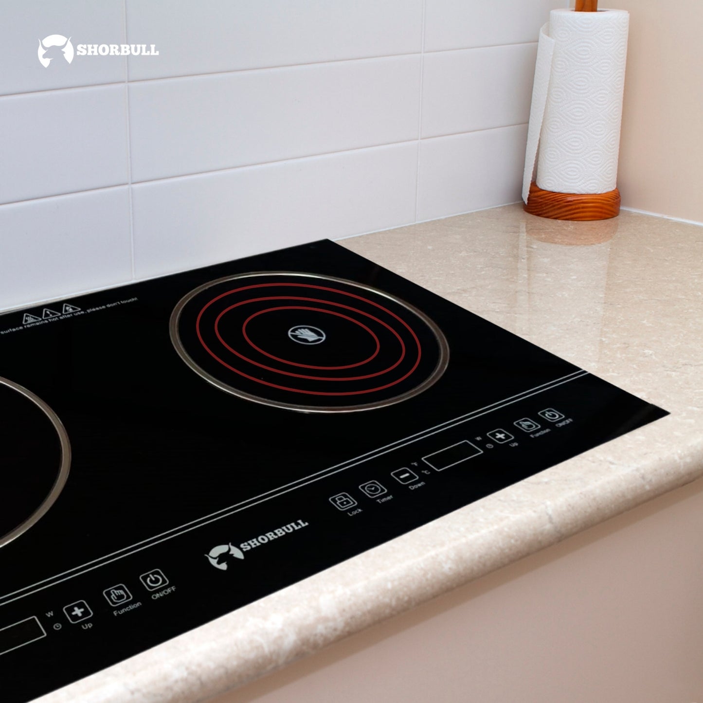 Parrilla Estufa 2 Quemadores eléctrica Táctil