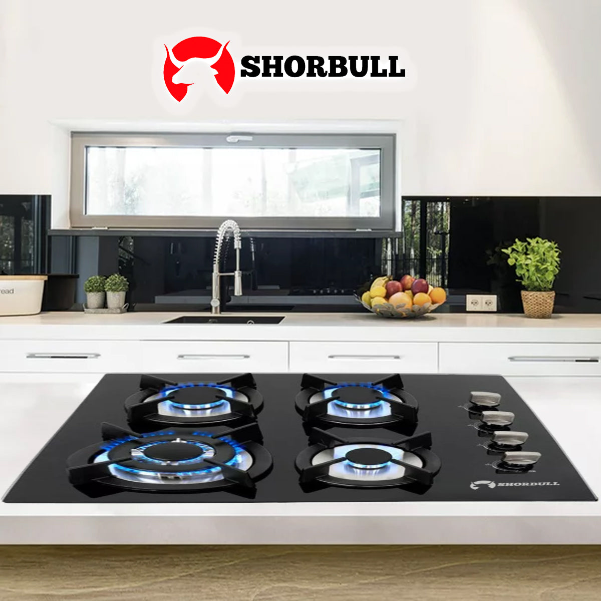 Parrilla Estufa 4 Quemadores Vidrio Templado