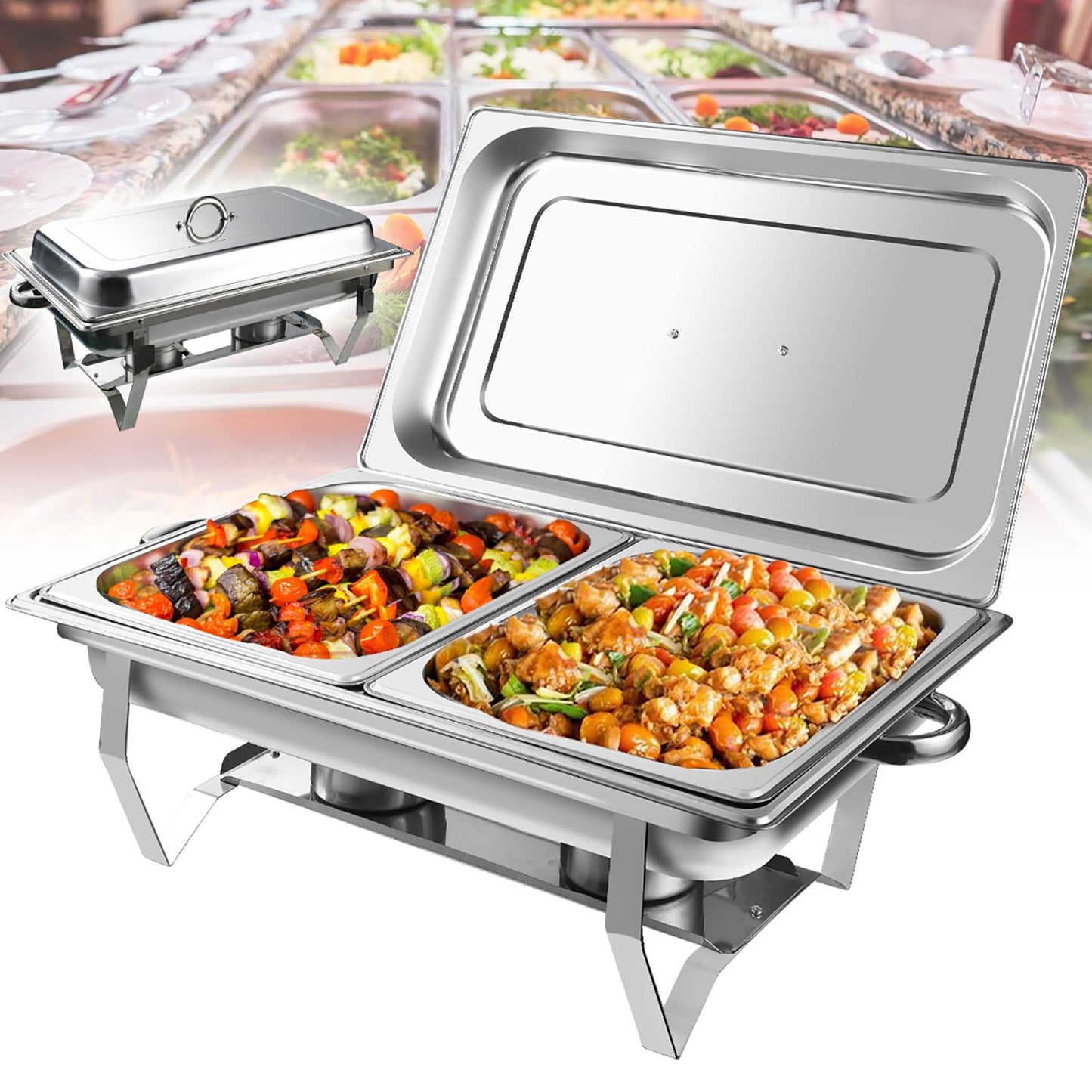 Chafer Buffet Banquete Acero inoxidable Medio 9L