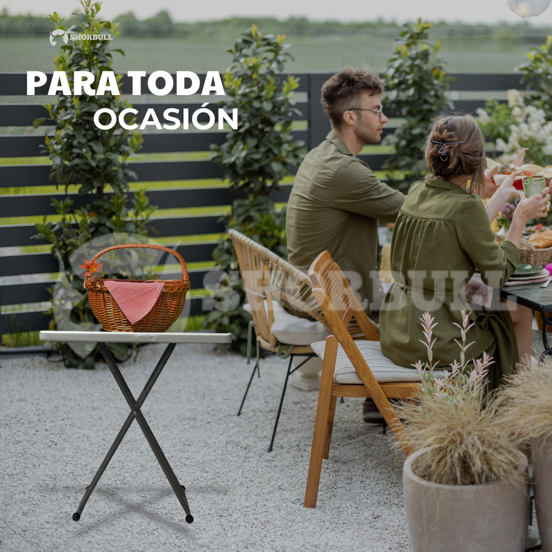 Tablón plegable blanca rectangular 76cm de 3 niveles resistente Reforzada Exterior Jardín