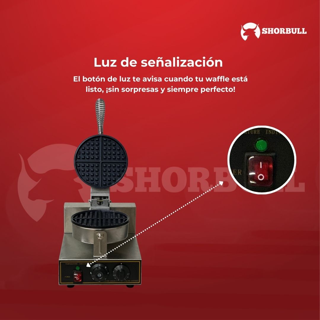Wafflera Individual Industrial con Placas Antiadhesivas y Mango Ergonómico