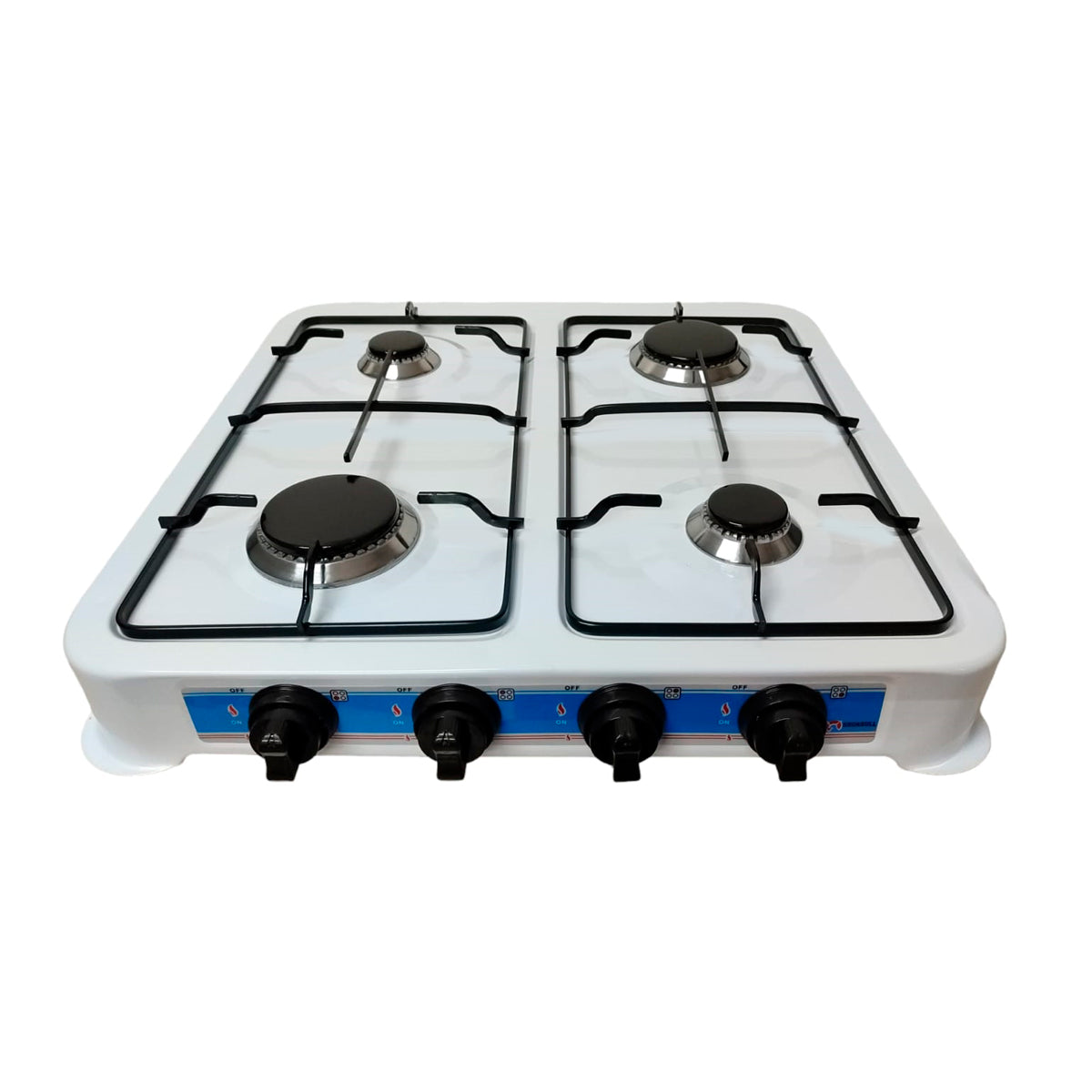 Parrilla Estufa Mesa Gas 4 quemadores Acero Blanca