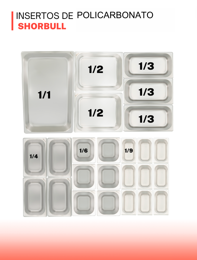 Inserto de policarbonato de 1/6 15cm con tapa