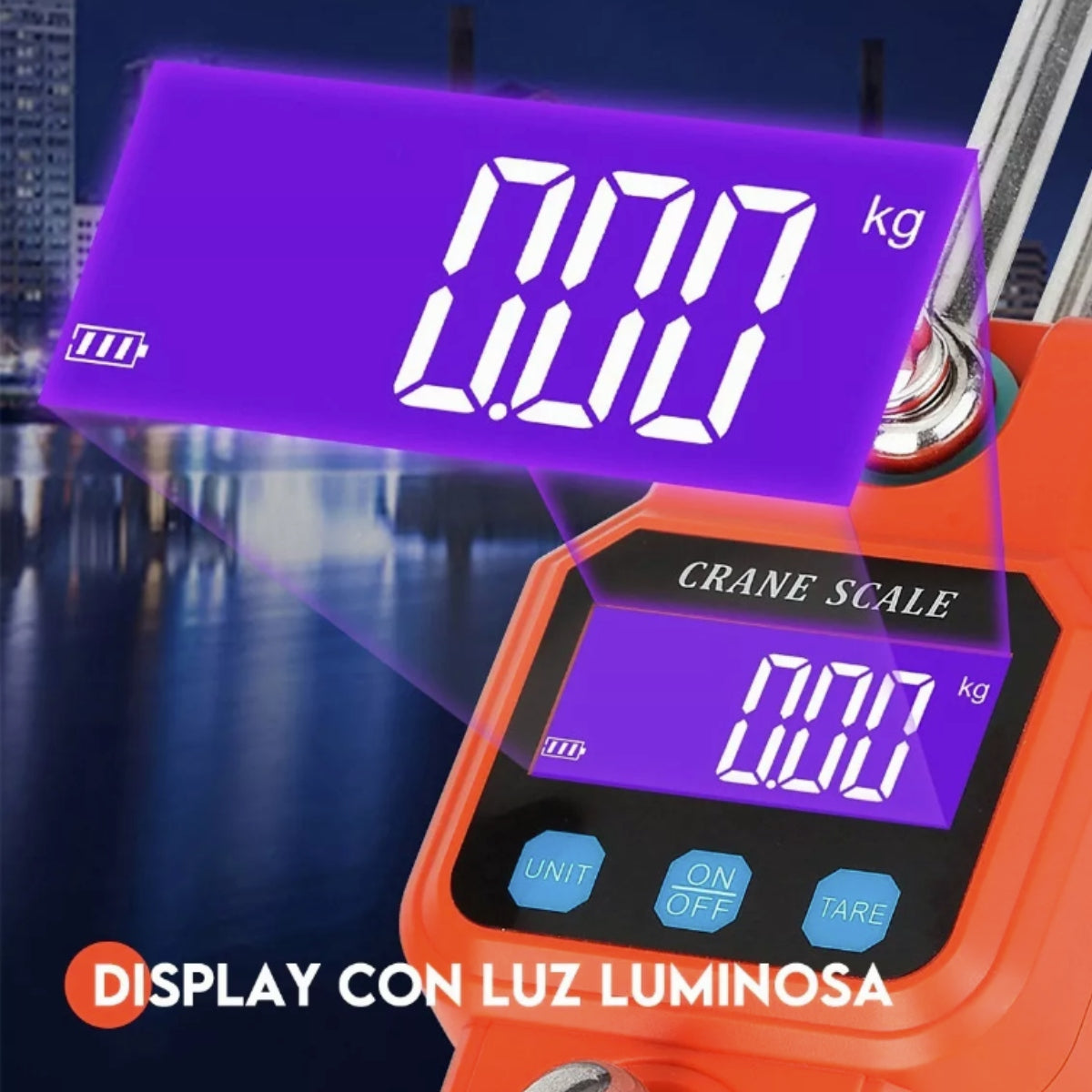 Bascula Colgante Industrial Digital 300kg Pesa Balanza Luz