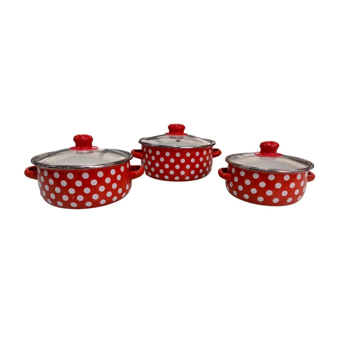 Juego de ollas con tapa de Peltre 6 pz Good Choice Roja