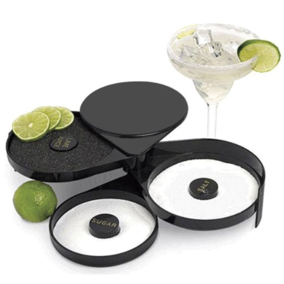 Escarchador de Vasos 3 Niveles Giratorias Sal Azúcar Limón