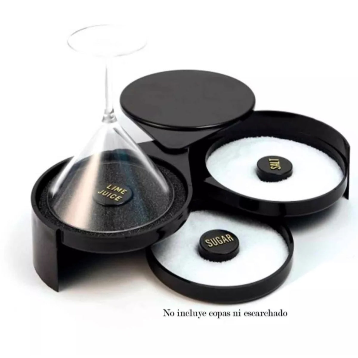 Escarchador de Vasos 3 Niveles Giratorias Sal Azúcar Limón