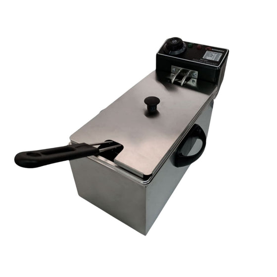 Freidora eléctrica de aceite 4 litros Acero Inoxidable Shorbull Gris