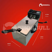 Freidora eléctrica de aceite 4 litros Acero Inoxidable Shorbull Gris
