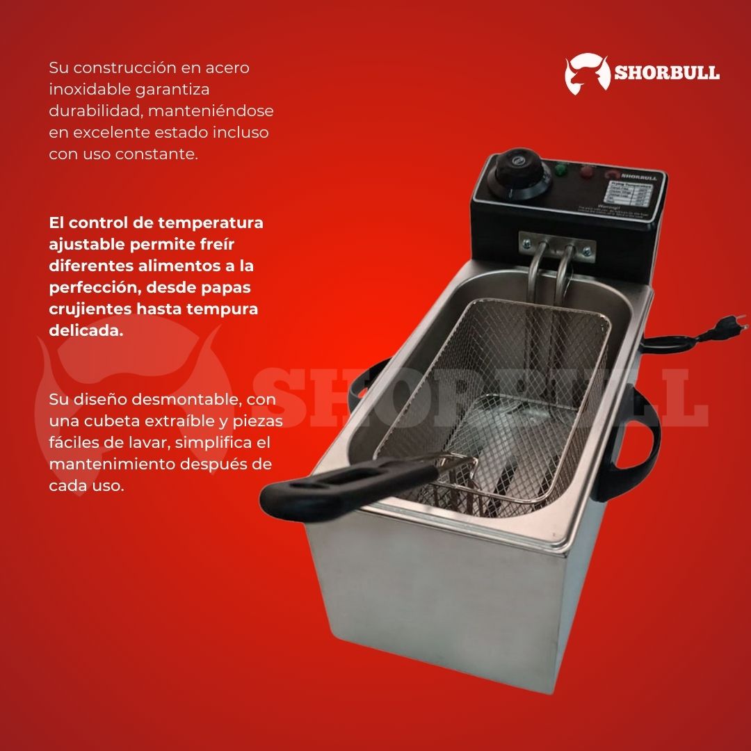 Freidora  de aceite, Capacidad de 4L.