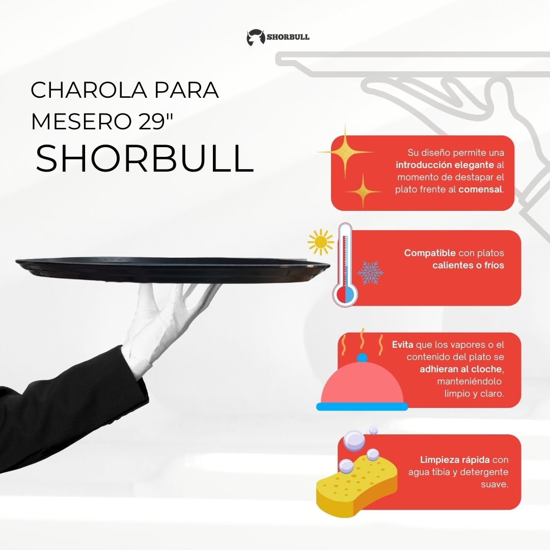 Charola Para Mesero Antiderrapante 29" Kit 5