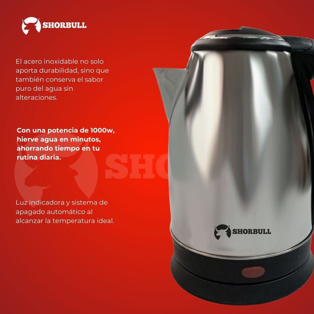 Tetera eléctrica de acero inoxidable 110V 1 Pieza Cap. 2 Litros