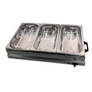 Chafer Buffetera Eléctrica Shorbull 3 Divisiones Acero Inoxidable Buffet Servicio Alimentos