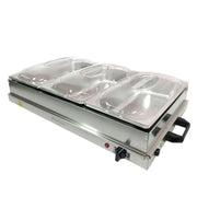 Chafer Buffetera Eléctrica Shorbull 3 Divisiones Acero Inoxidable Buffet Servicio Alimentos