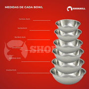 Kit de 6 Bowls de acero inoxidabale Shorbull 14-16-18-20-22-24cm