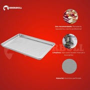 Charola Perforada Panadero Shorbull Aluminio Horneado Panadería