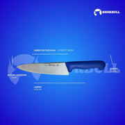 Cuchillo Chef 12 inch SHORBULL Hoja Acero Inoxidable Mango Ergonómico Color Azul.