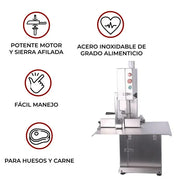Sierra Rebanadora Carne Hueso Shorbull Acero Inoxidable Cortadora Industrial