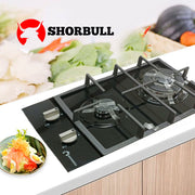 Estufa Vidrio Templado Negra Shorbull 2 Quemadores Gas Empotrable