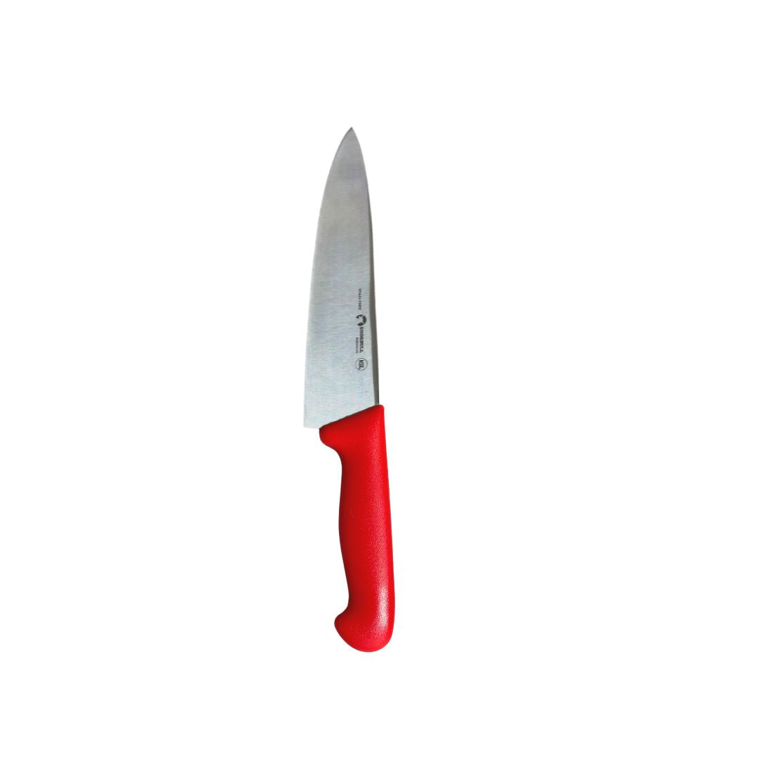 Cuchillo Chef 10 inch SHORBULL Hoja Acero Inoxidable Mango Ergonómico Color Rojo