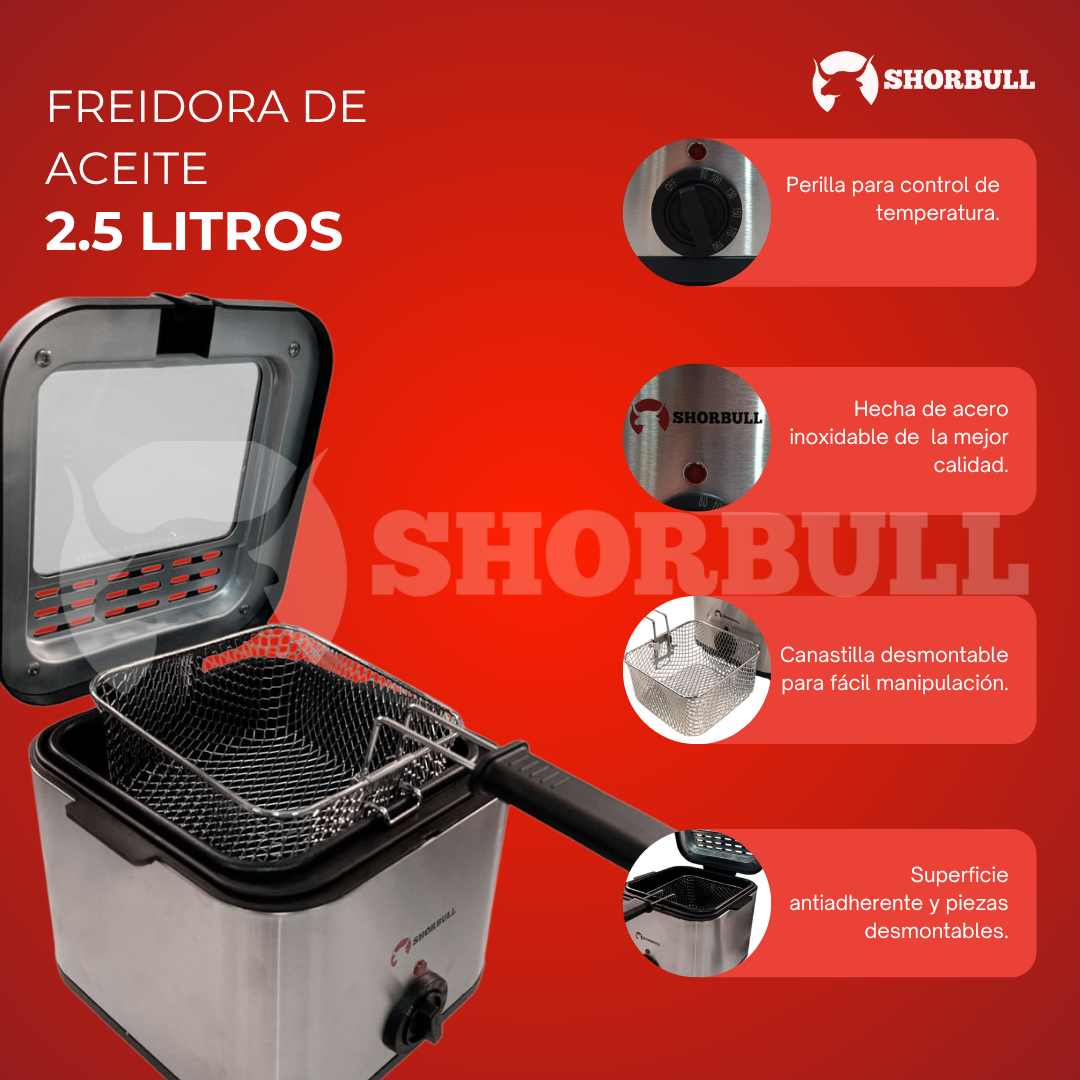 Freidora eléctrica 2.5L