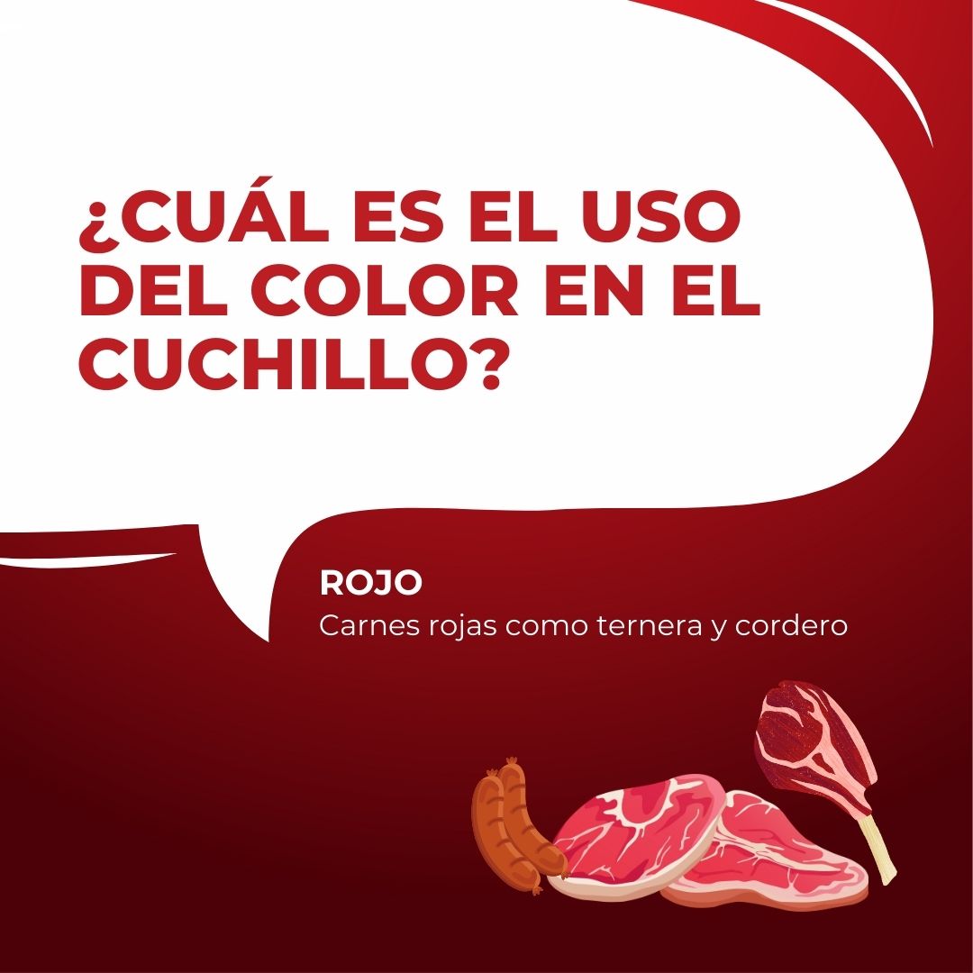 Cuchillo Chef 10 inch Hoja Acero Inoxidable Mango Ergonómico Color Rojo