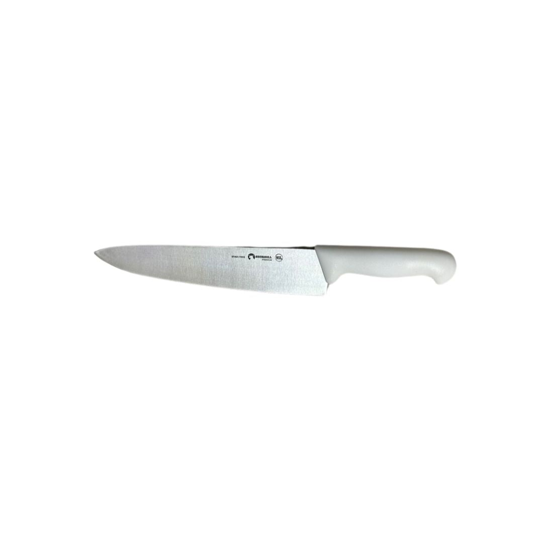 Kit de 3 cuchillos para Chef 12 inch Hoja Acero Inoxidable Mango Ergonómico Color Azul, rojo y blanco.