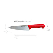 Kit de 3 cuchillos para Chef 12 inch SHORBULL Hoja Acero Inoxidable Mango Ergonómico Color Azul, rojo y blanco.