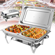 Chafer Buffetera Rectangular 1/2 Shorbull Acero Inoxidable Buffet Servicio Alimentos