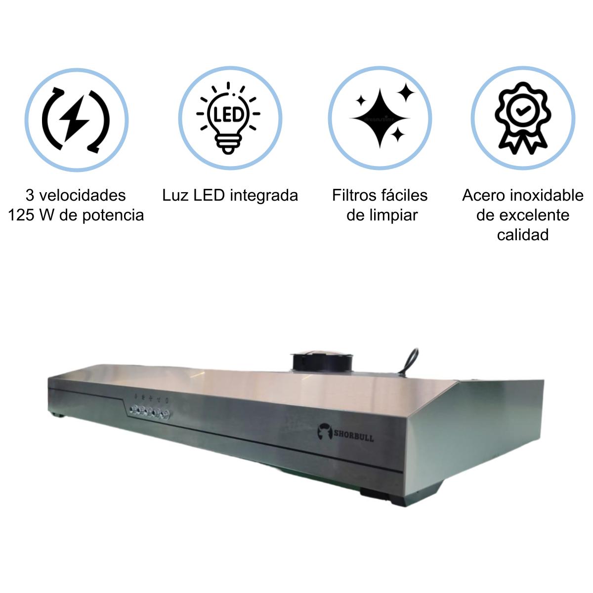 Campana Extractora empotrable Acero 76cm