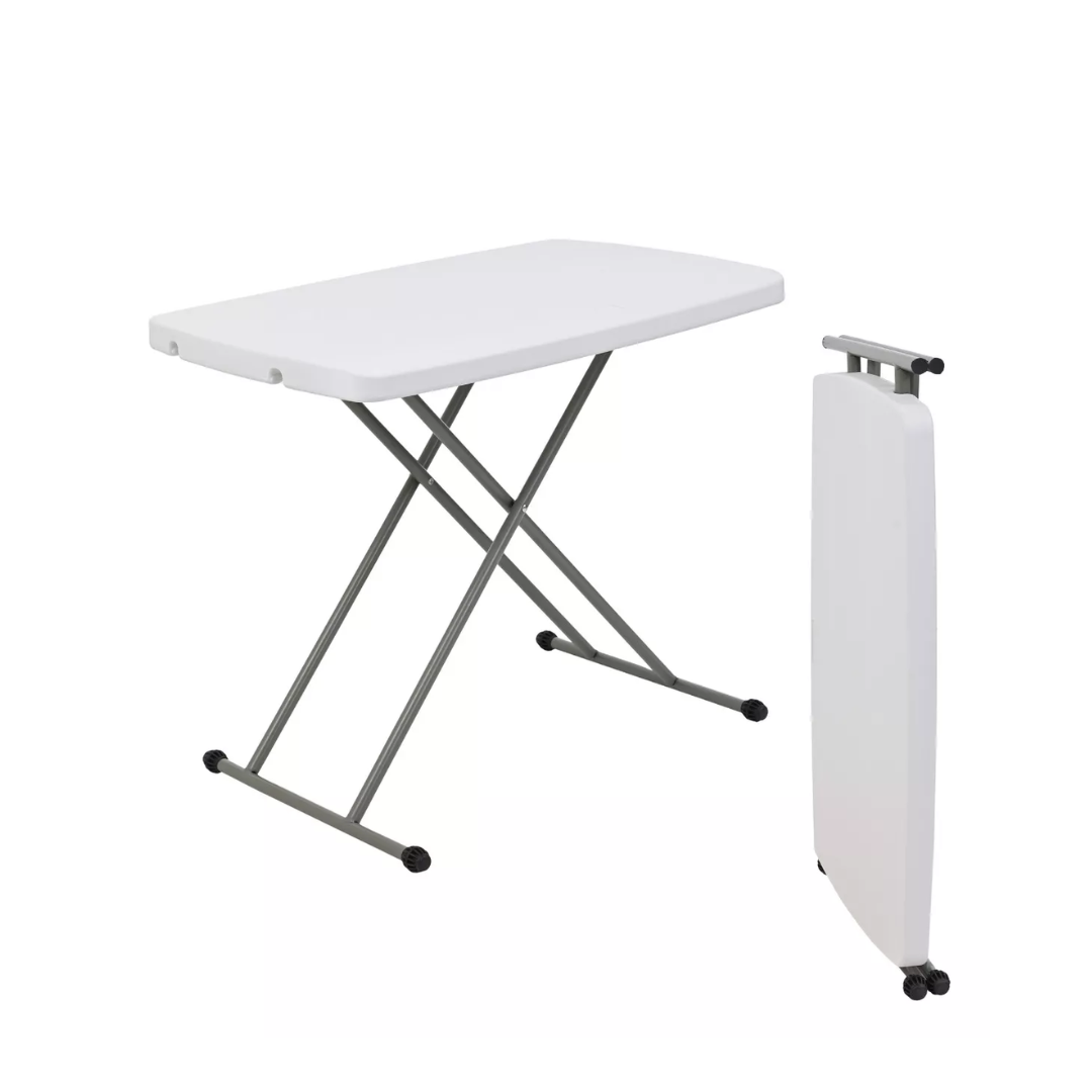 Tablón plegable blanca rectangular 76cm de 3 niveles resistente Reforzada Exterior Jardín