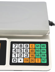 Báscula Comercial Digital 40 kg Shorbull Mostrador con Pantalla y Bandeja de Acero Inoxidable