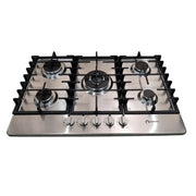 Estufa Acero Inoxidable Shorbull 5 Quemadores con Comal Gas Empotrable