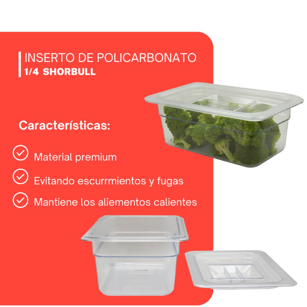 Inserto de policarbonato de 1/4 15cm con tapa
