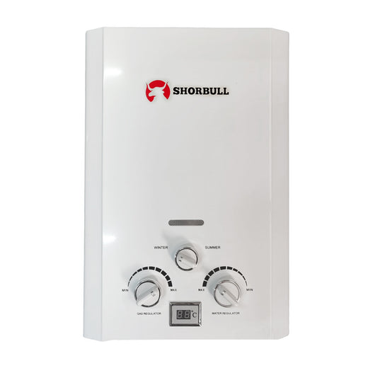 Calentador de Agua Instantáneo SHORBULL 6 Litros con Display Digital Blanco