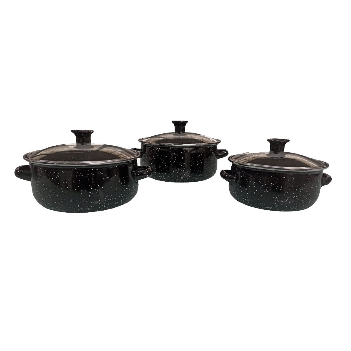 Juego de ollas con tapa de Peltre 6 pz International Negro