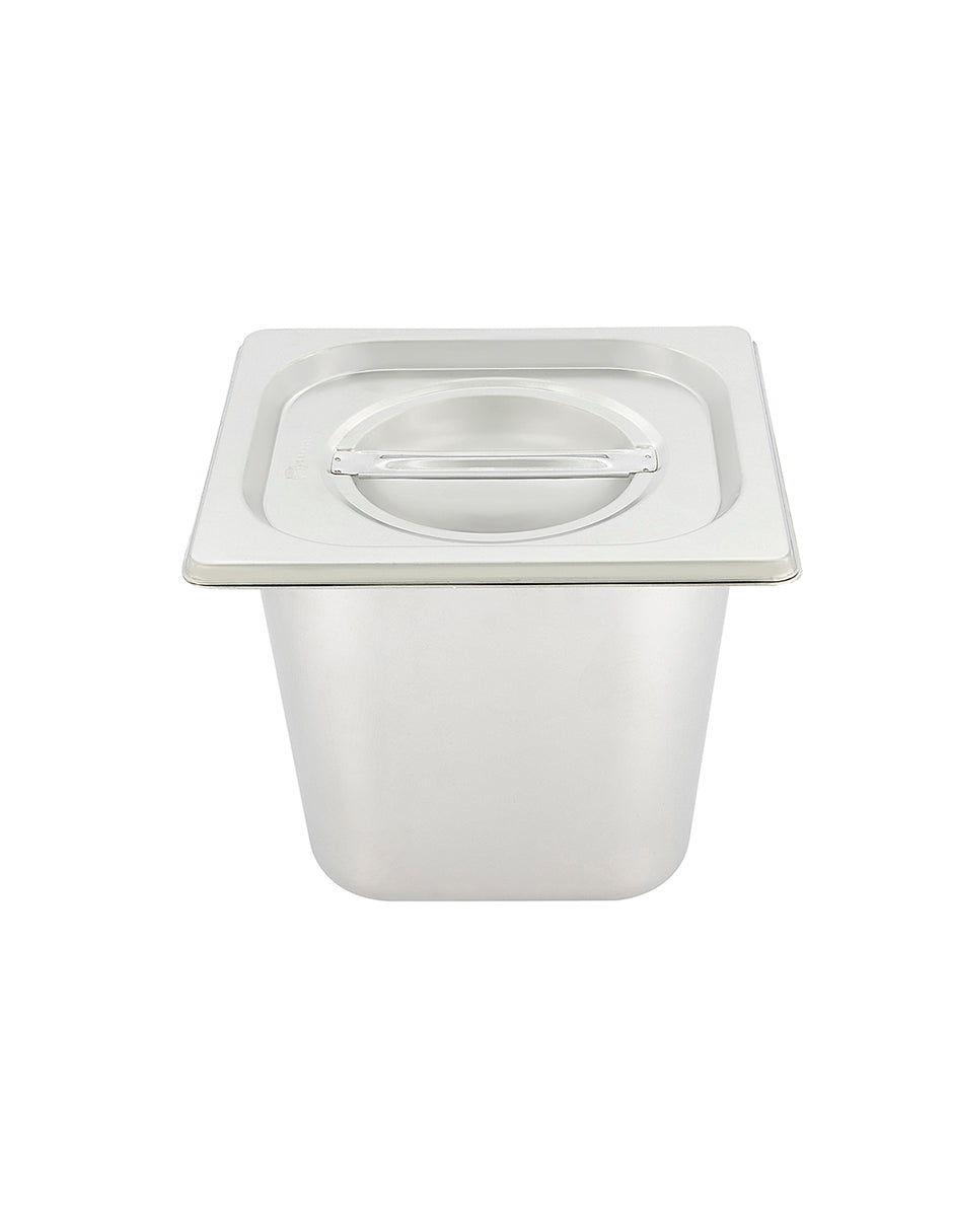 Inserto acero inoxidable 1/6 6cm con tapa Shorbull
