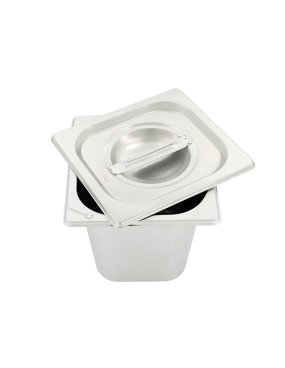 Inserto acero inoxidable 1/6 6cm con tapa Shorbull