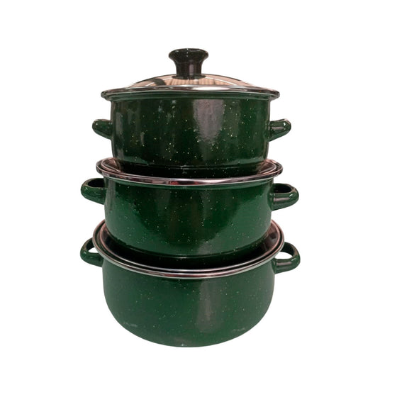 Juego de ollas de peltre Shorbull International 6pz Verde