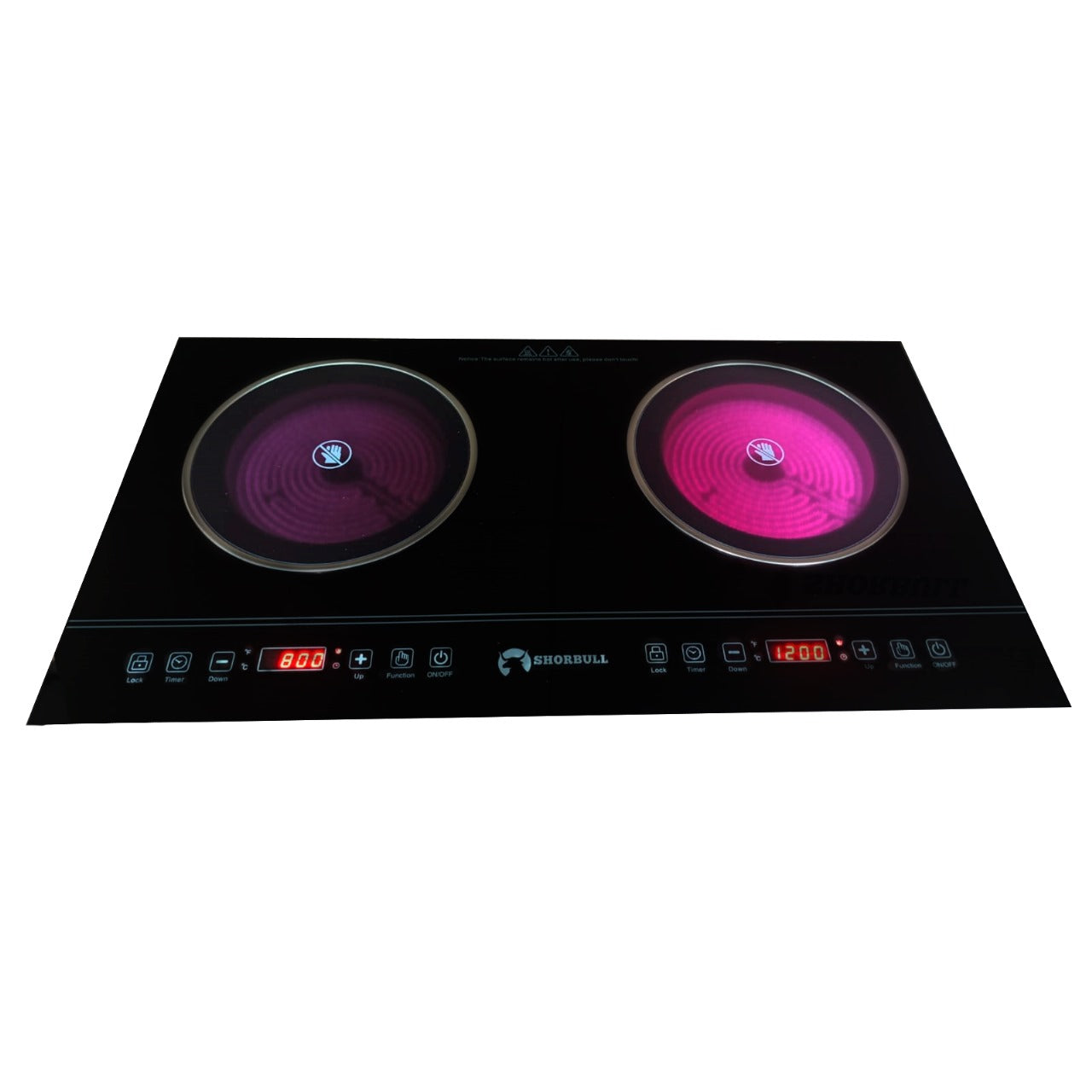 Parrilla Estufa 2 Quemadores eléctrica Táctil