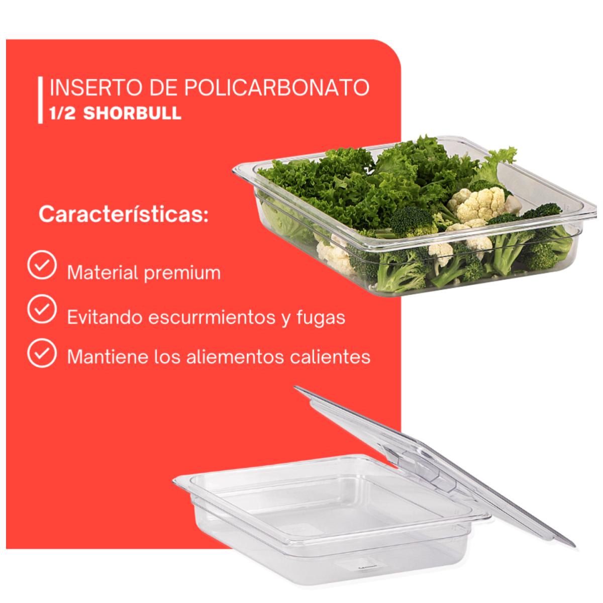 Inserto de policarbonato de 1/2 10cm con tapa