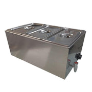 Baño maría eléctrico de acero inoxidable Shorbull 3 compartimentos