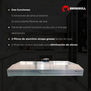 Campana extractora de acero inoxidable 50cm Shorbull Gris 3 velocidades