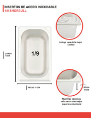 Inserto acero inoxidable noveno 1/9 65 Shorbull